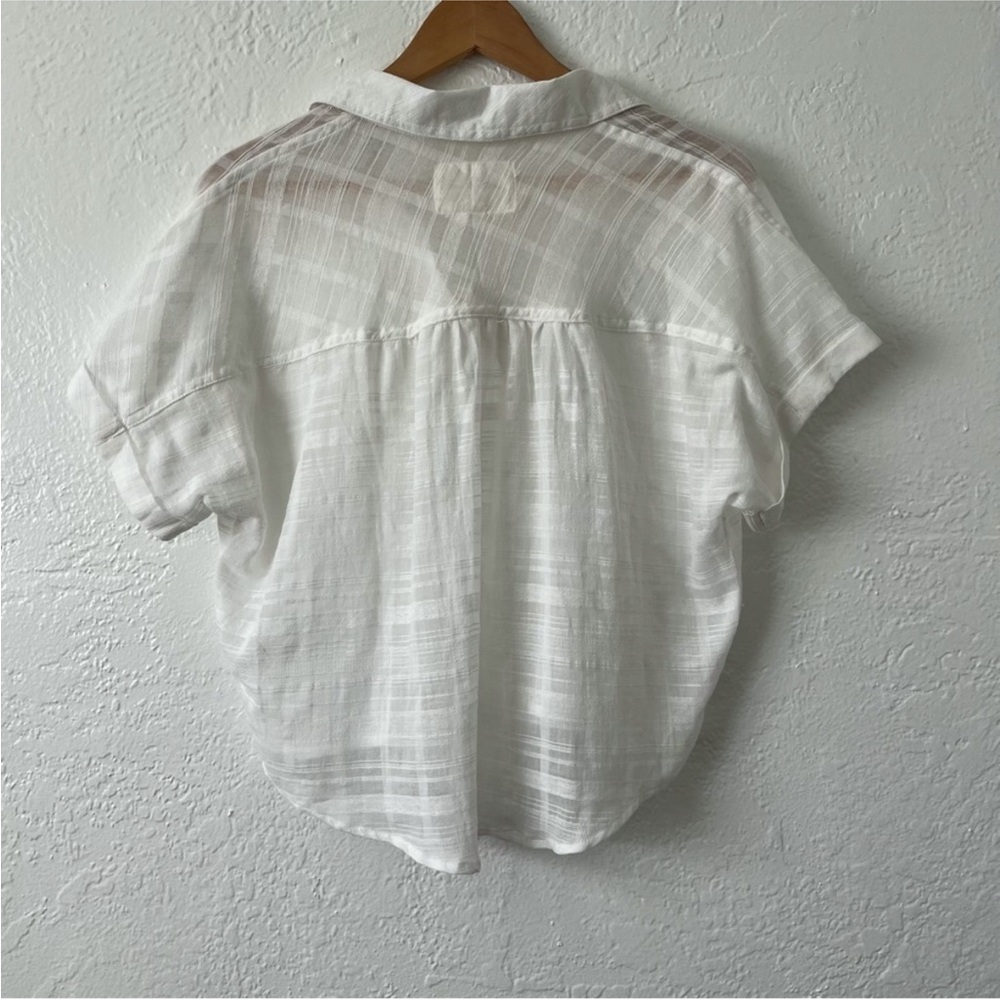 Aeropostale Cream Crop Button Down Shirt - Picture 5 of 6